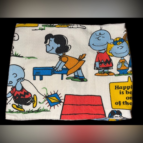 Peanuts 3 Throw Pillow Covers Up Cycled “Happiness is being one of the gang” - Picture 2 of 7